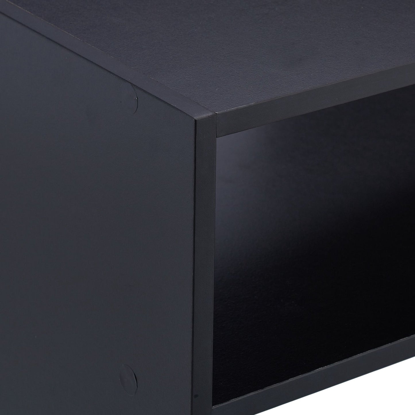 Black shoe shelf with 2 shelves