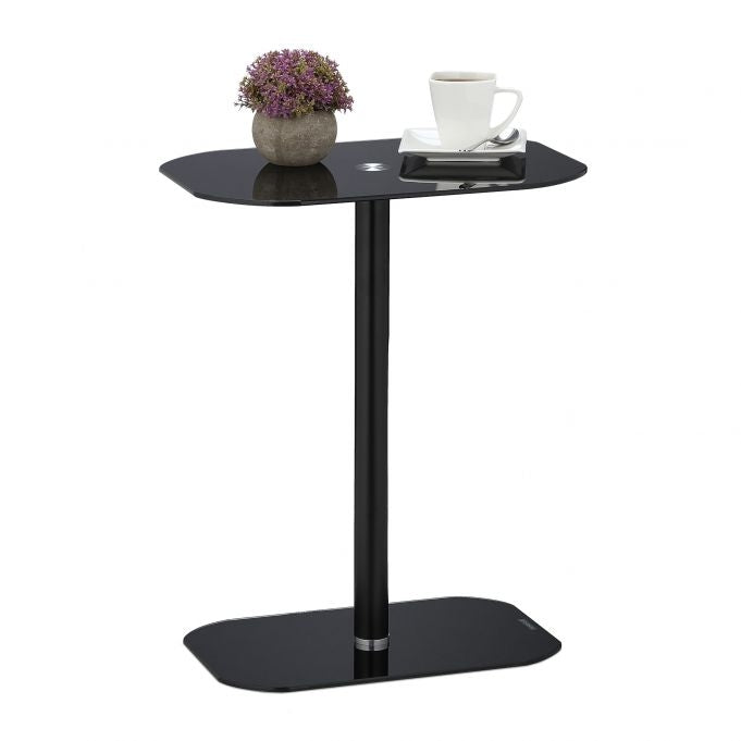 Black side table Glass