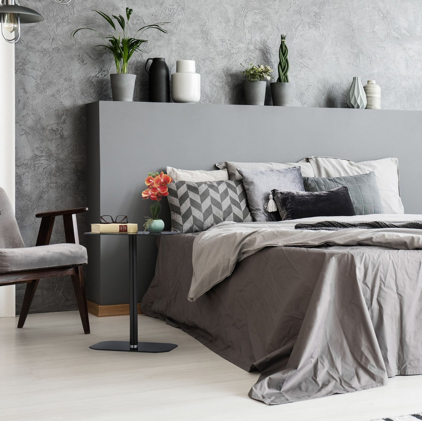 Black side table Glass