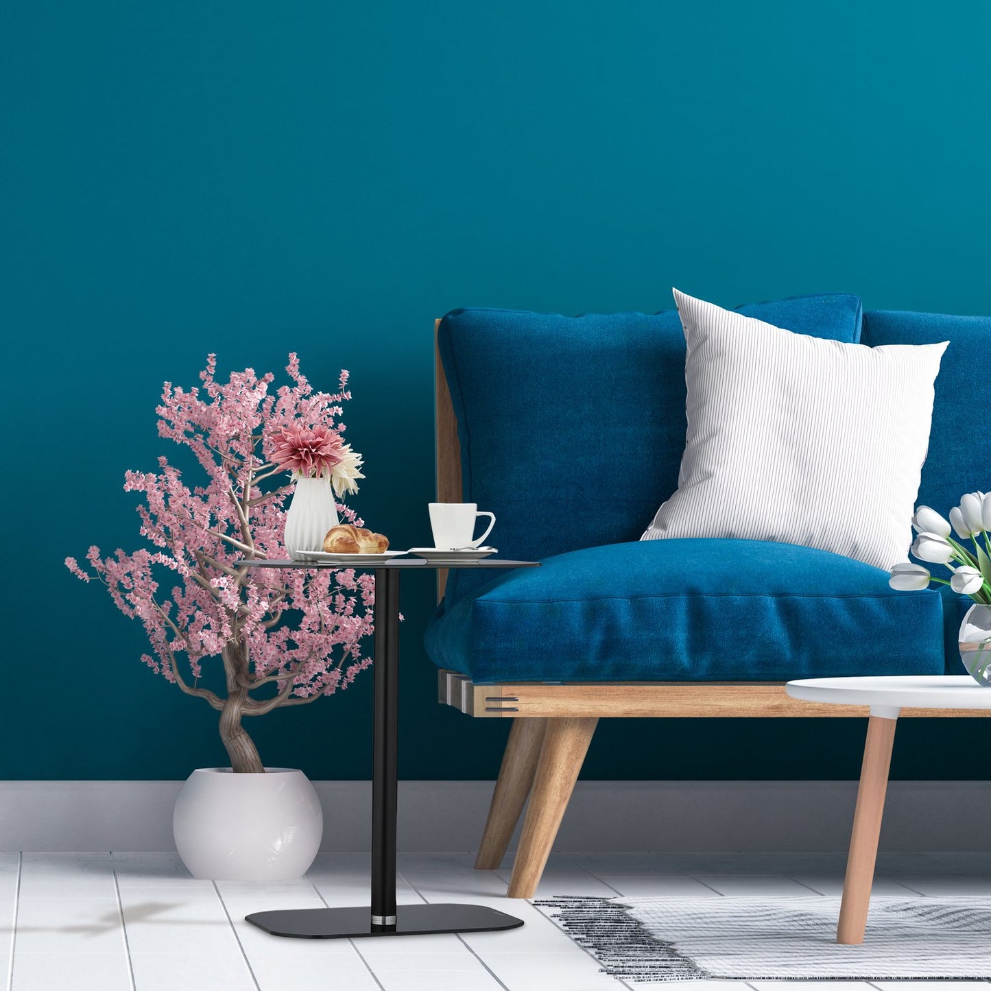 Black side table Glass