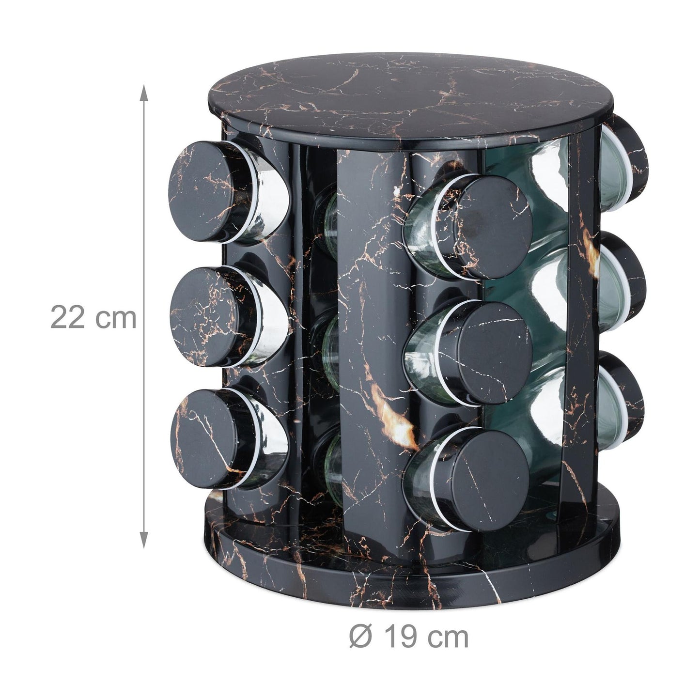 Black spice carousel in marble design