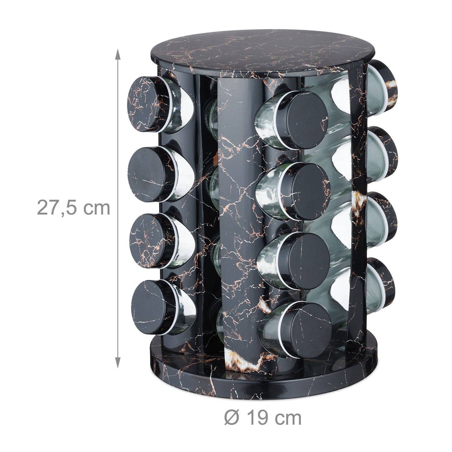 Black spice carousel in marble design