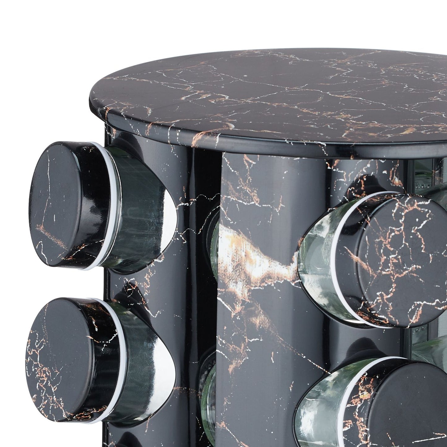Black spice carousel in marble design