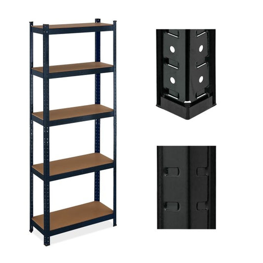 Black sturdy shelves with 5 levels