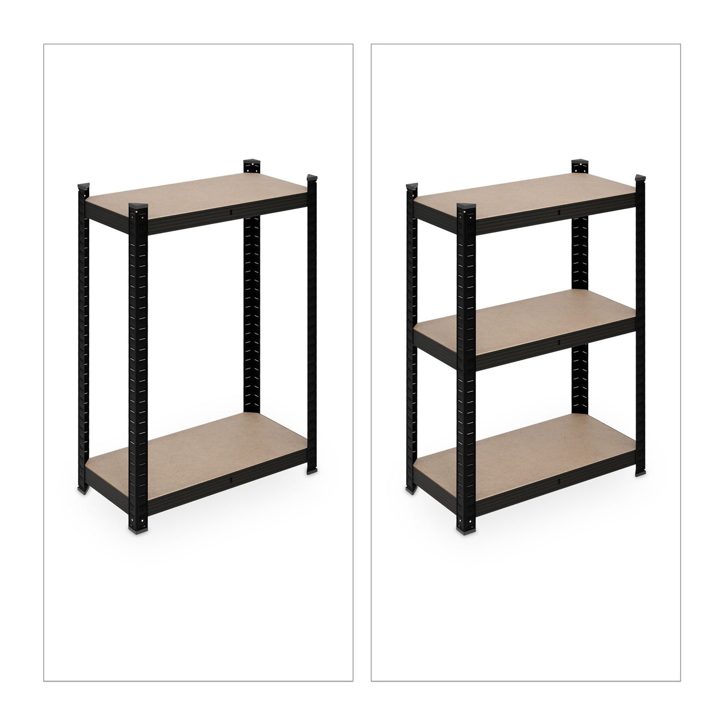 Black sturdy shelves with 5 levels