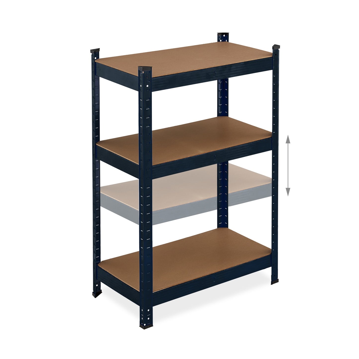 Black sturdy shelves with 5 levels