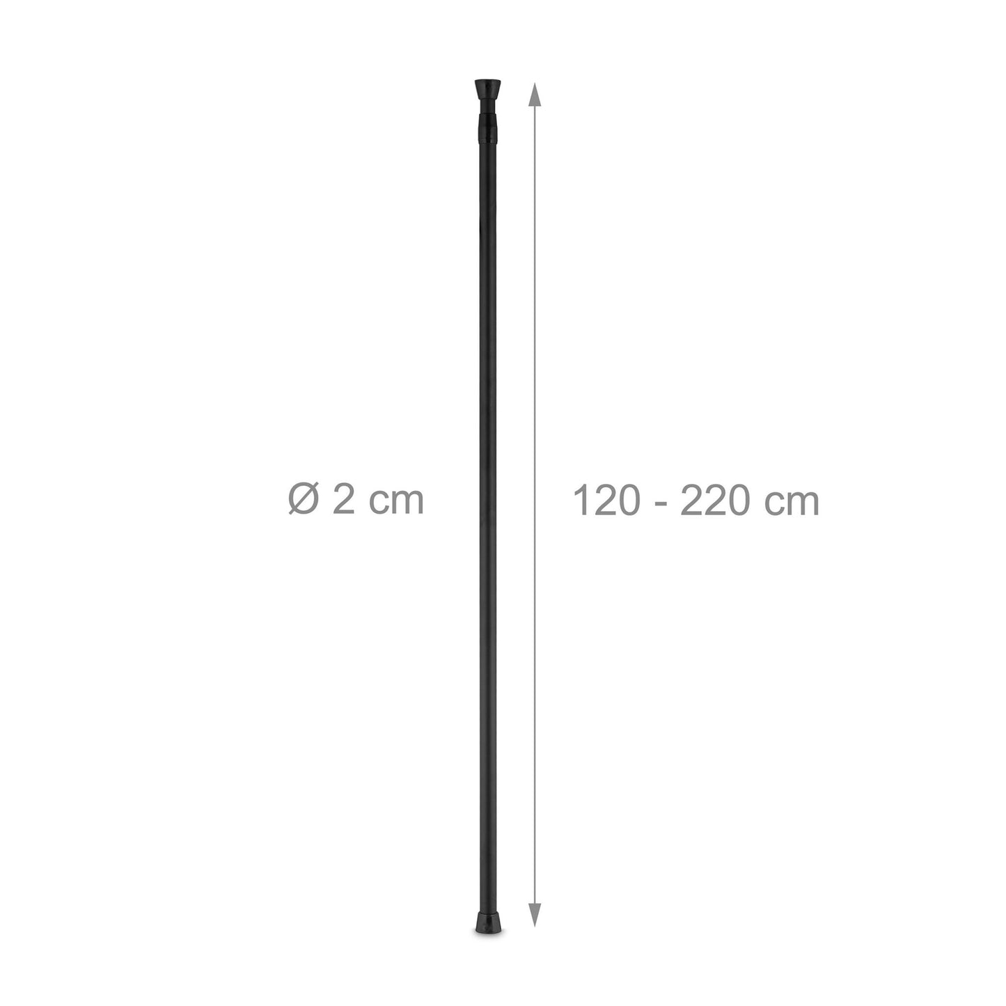 Black telescopic rod stainless steel