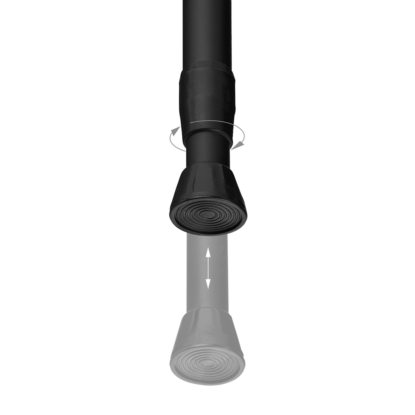 Black telescopic rod stainless steel