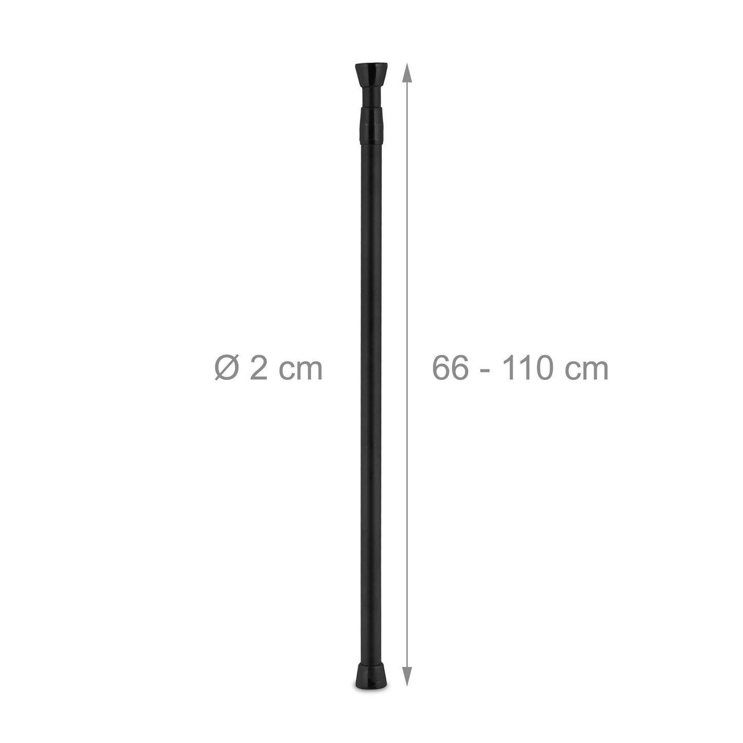 Black telescopic rod stainless steel