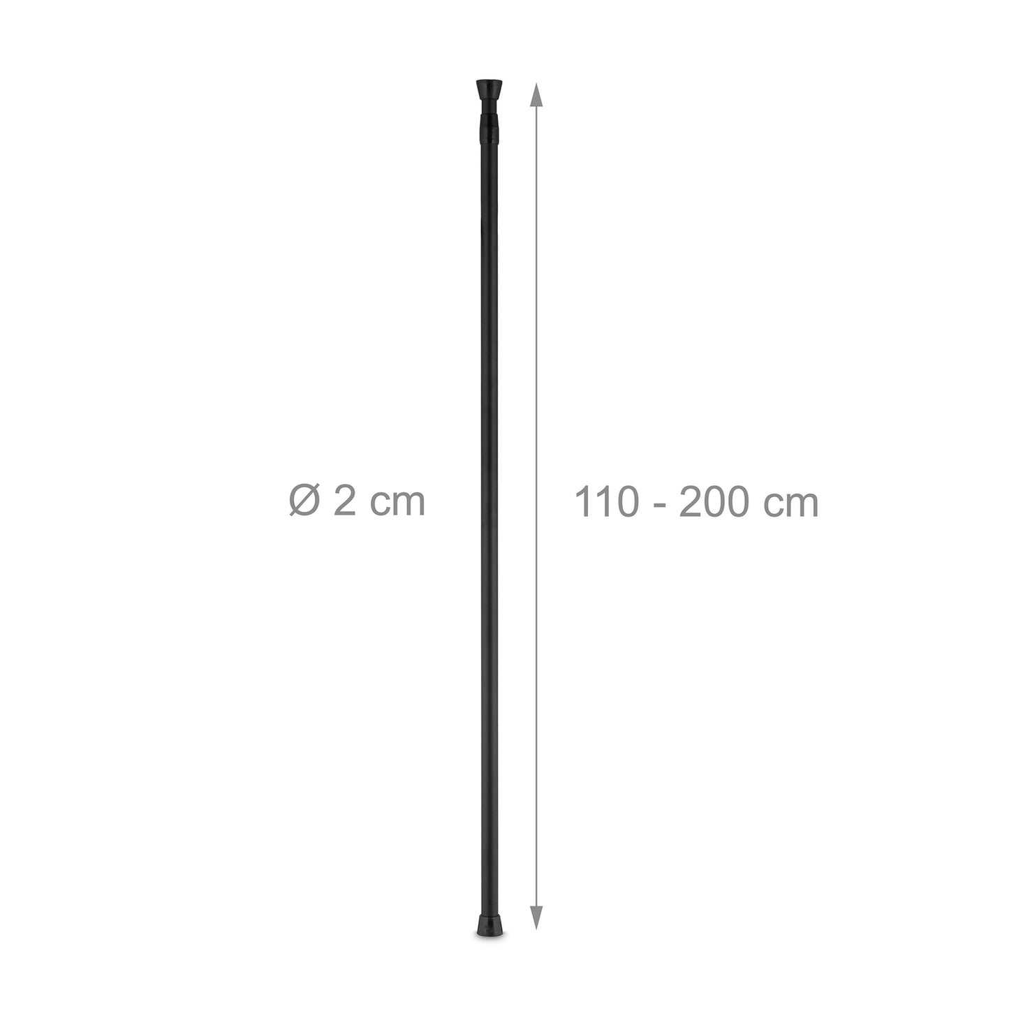 Black telescopic rod stainless steel