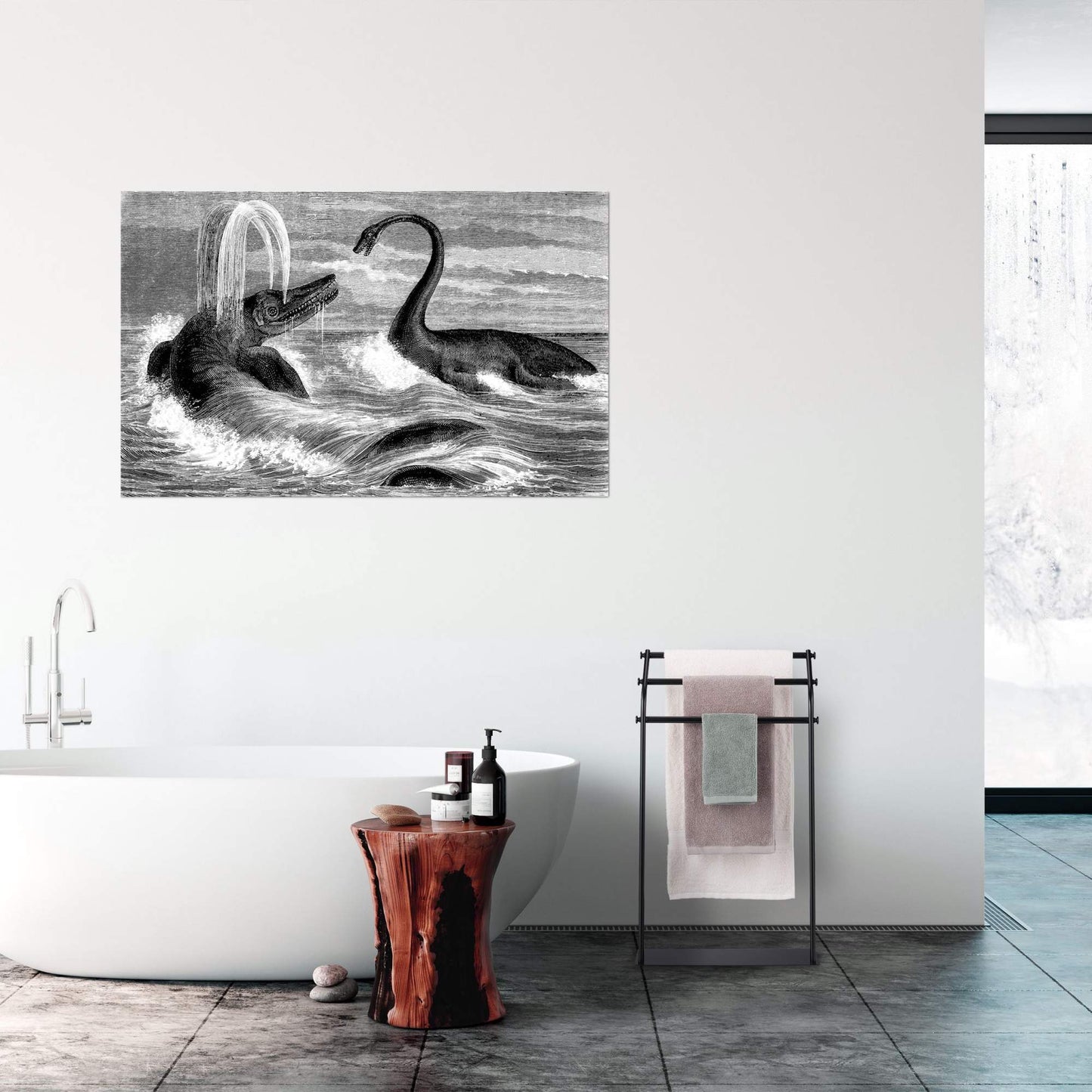 Black towel rack with 3 bars