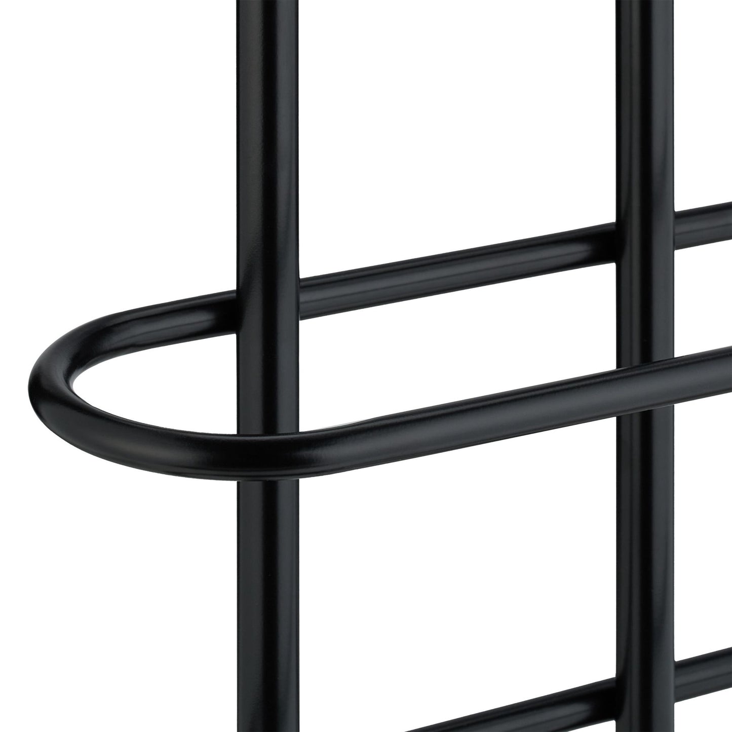 Black towel rail with 3 rails