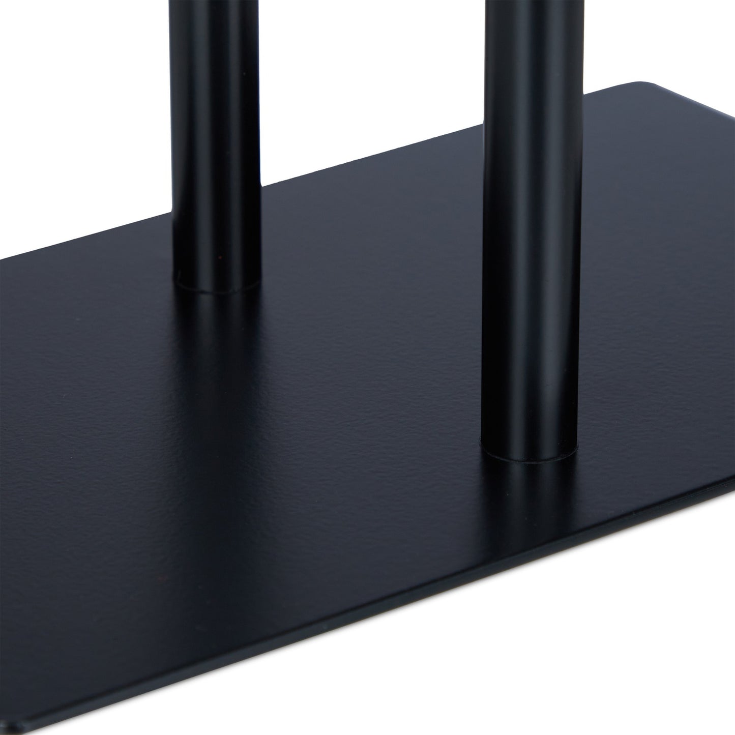 Black towel stand with 2 rails