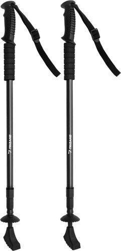 Black trekking poles + accessories - set of 2