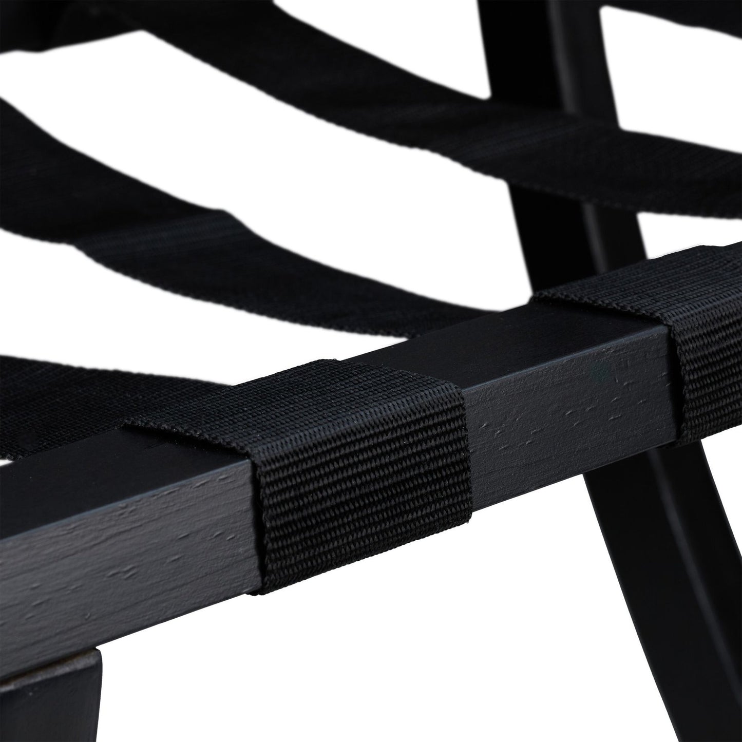 Black trunk rack with wall protection