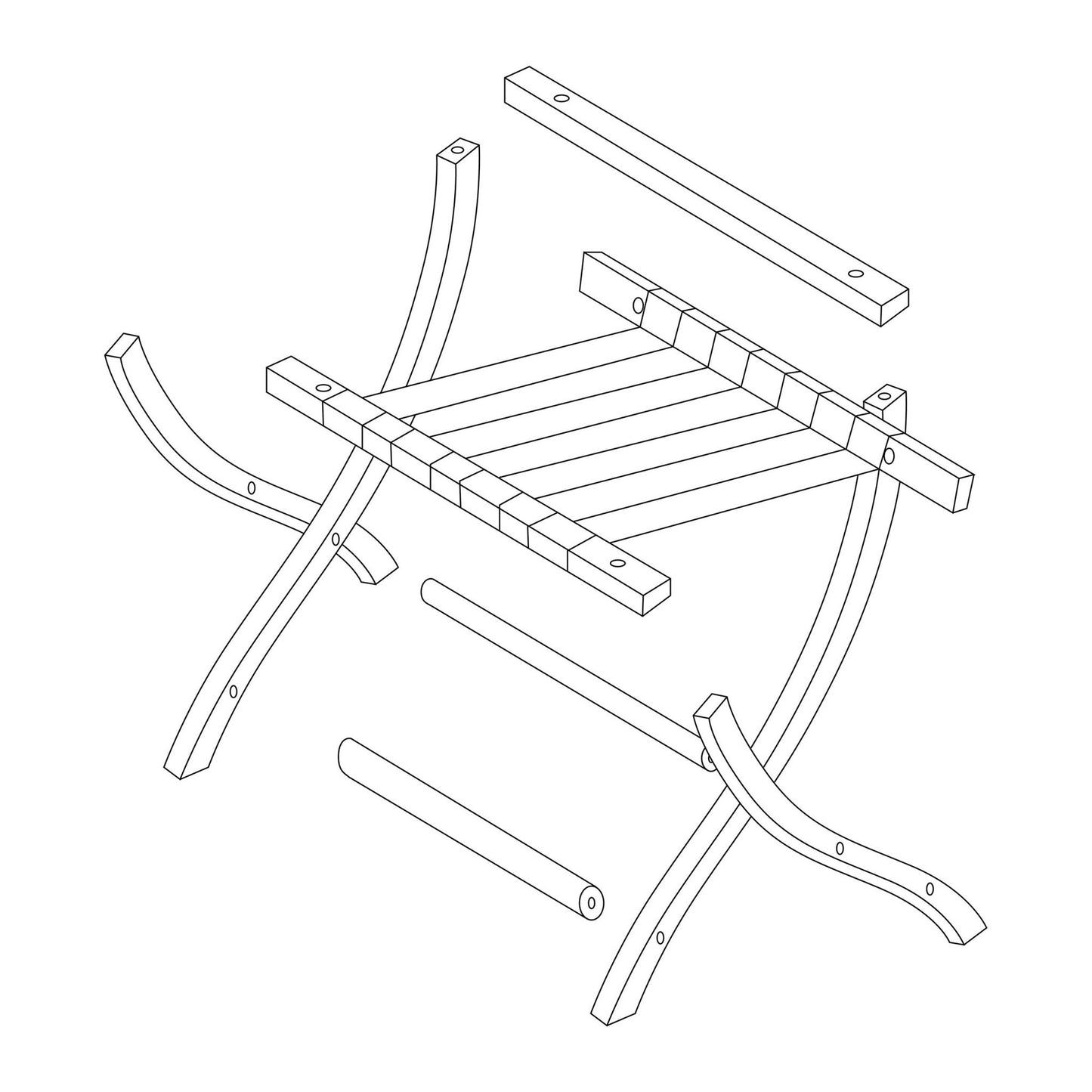 Black trunk rack with wall protection