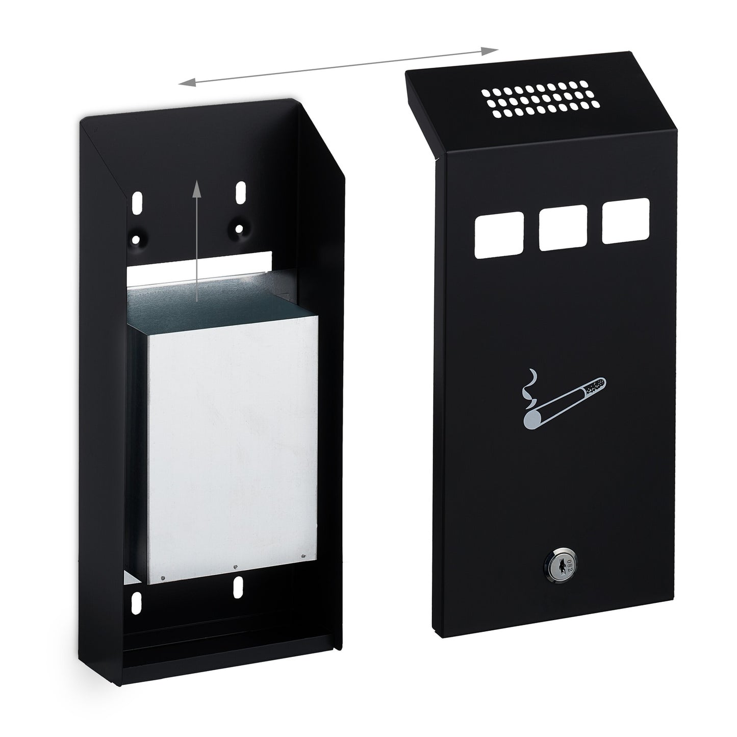 Black wall ashtray