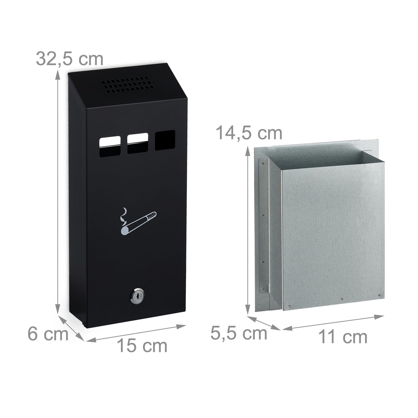 Black wall ashtray