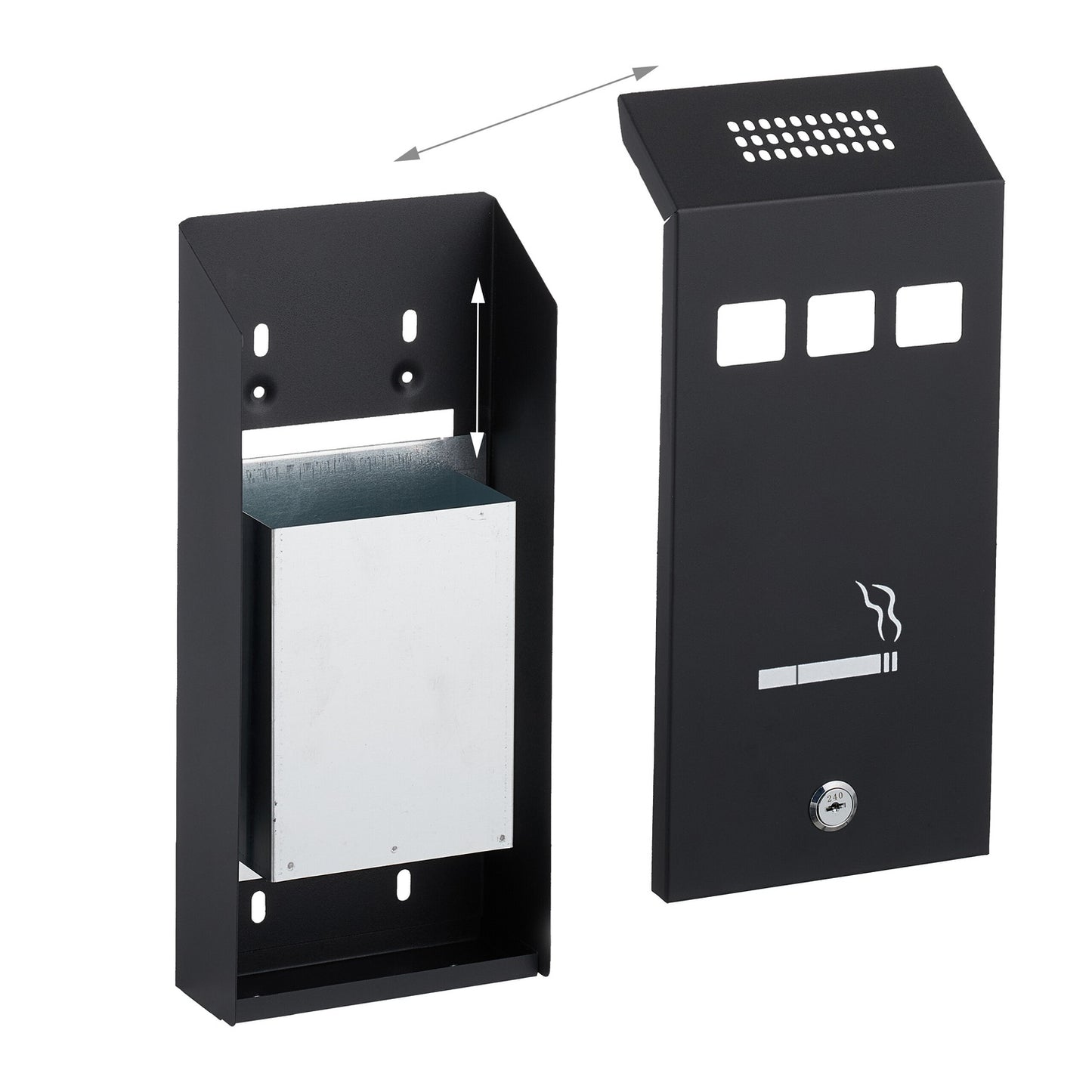 Black wall ashtray