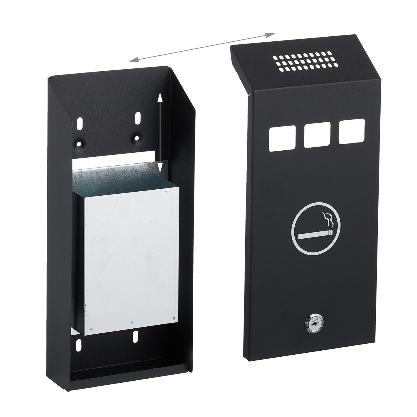 Black wall ashtray