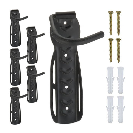 Black wall mount for bicycles - set of 6