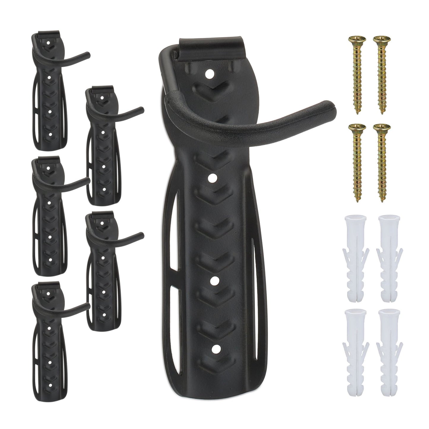 Black wall mount for bicycles - set of 6