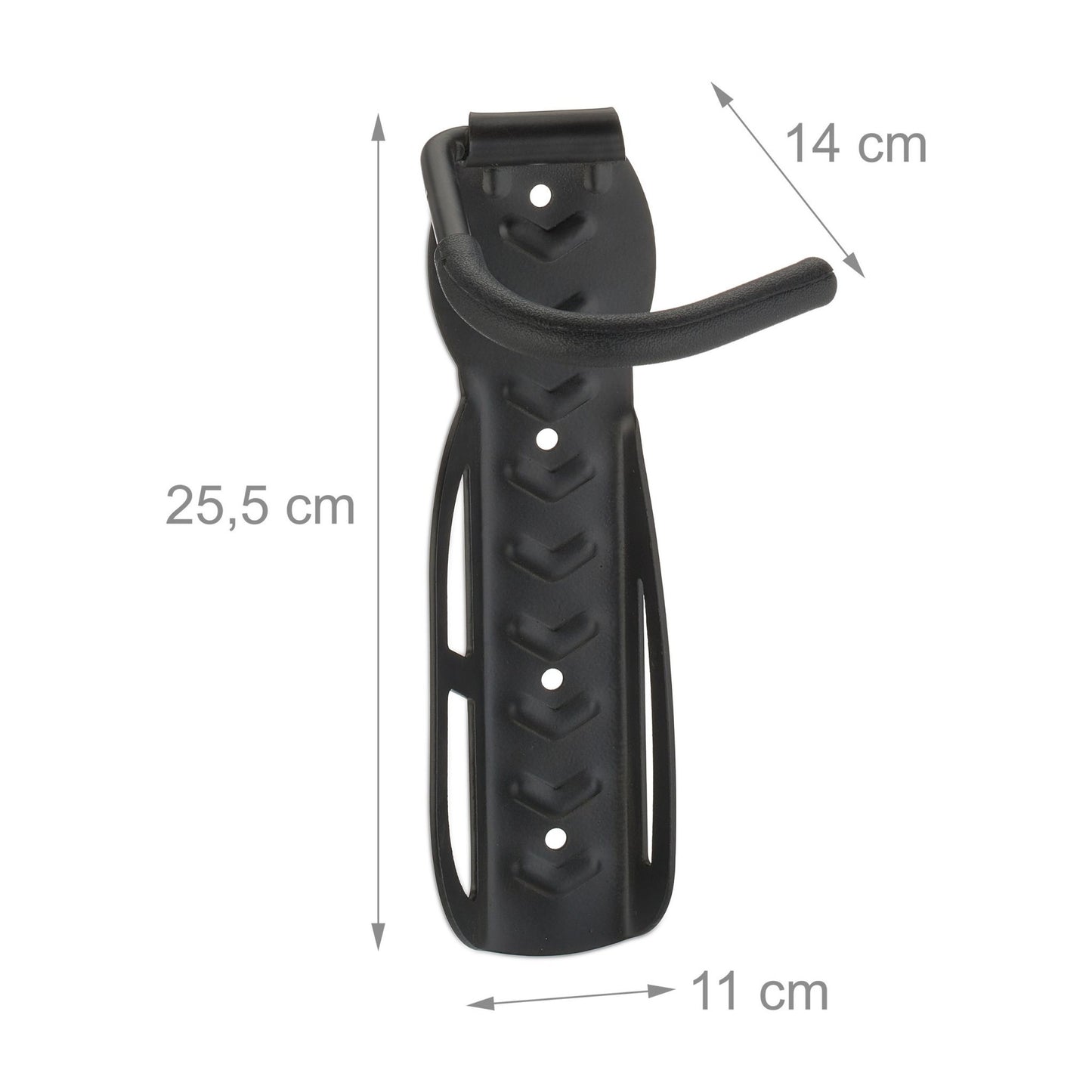 Black wall mount for bicycles - set of 6