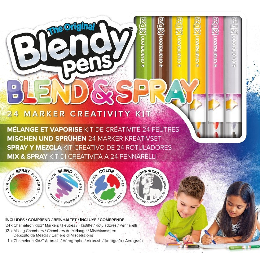 Blendy Pens Stationery Set Markers Blend And Spray, 24 Pcs