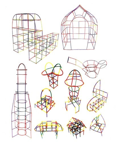 Blocks - straws - set 408 pcs. 22408