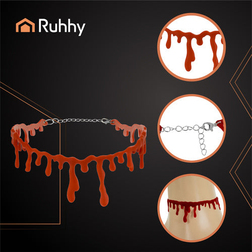 Bloody Halloween Choker Necklace, Adjustable Costume Accessory