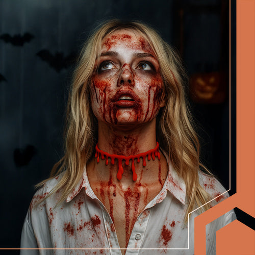 Bloody Halloween Choker Necklace, Adjustable Costume Accessory