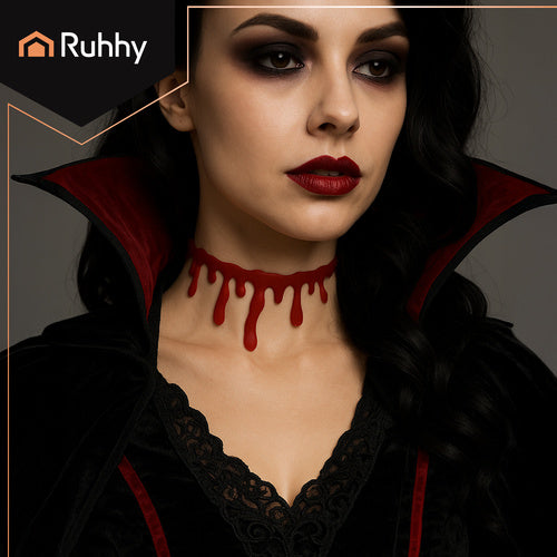 Bloody Halloween Choker Necklace, Adjustable Costume Accessory