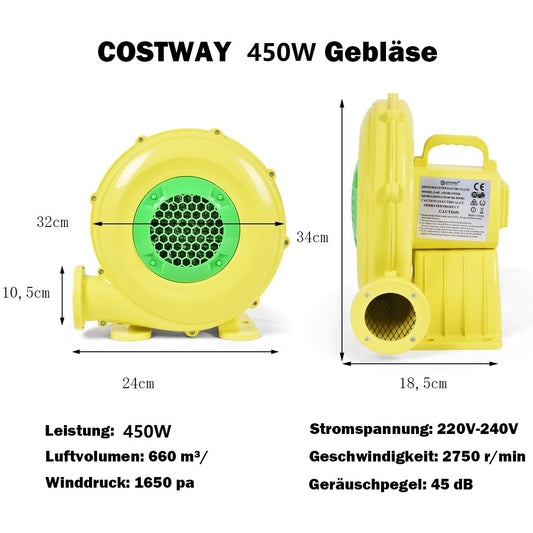Blower 450W Electric Fan Air Blower for Inflatable Toys