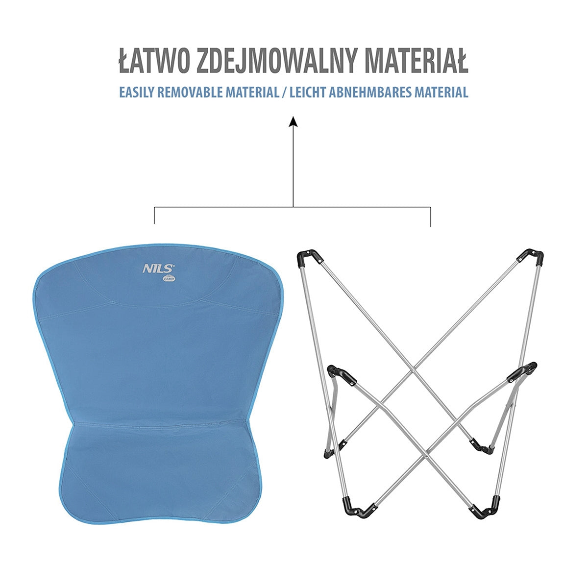 Blue Folding Camping Chair, Lightweight, Portable