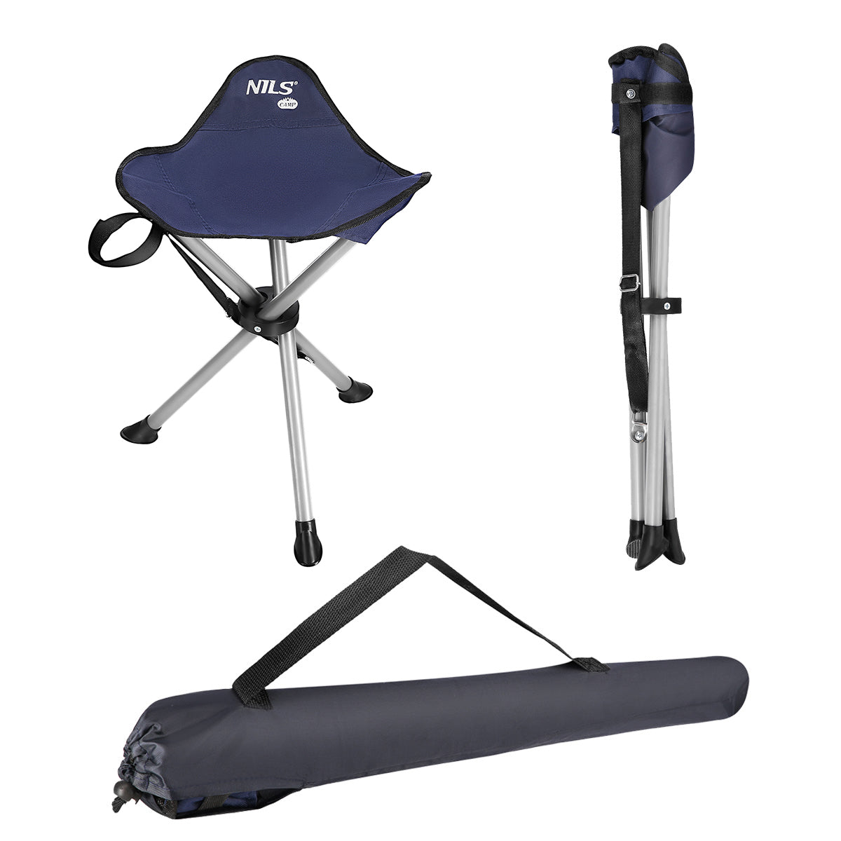 Blue Folding Camping Stool, Lightweight Portable Design