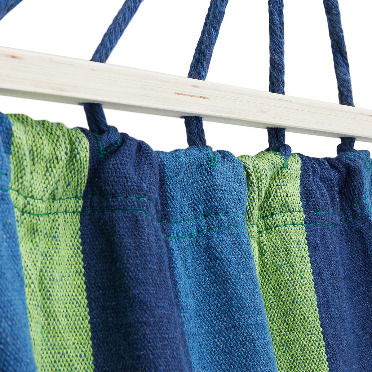 Blue Hammock with 70cm Wooden Beam & Metal Holder