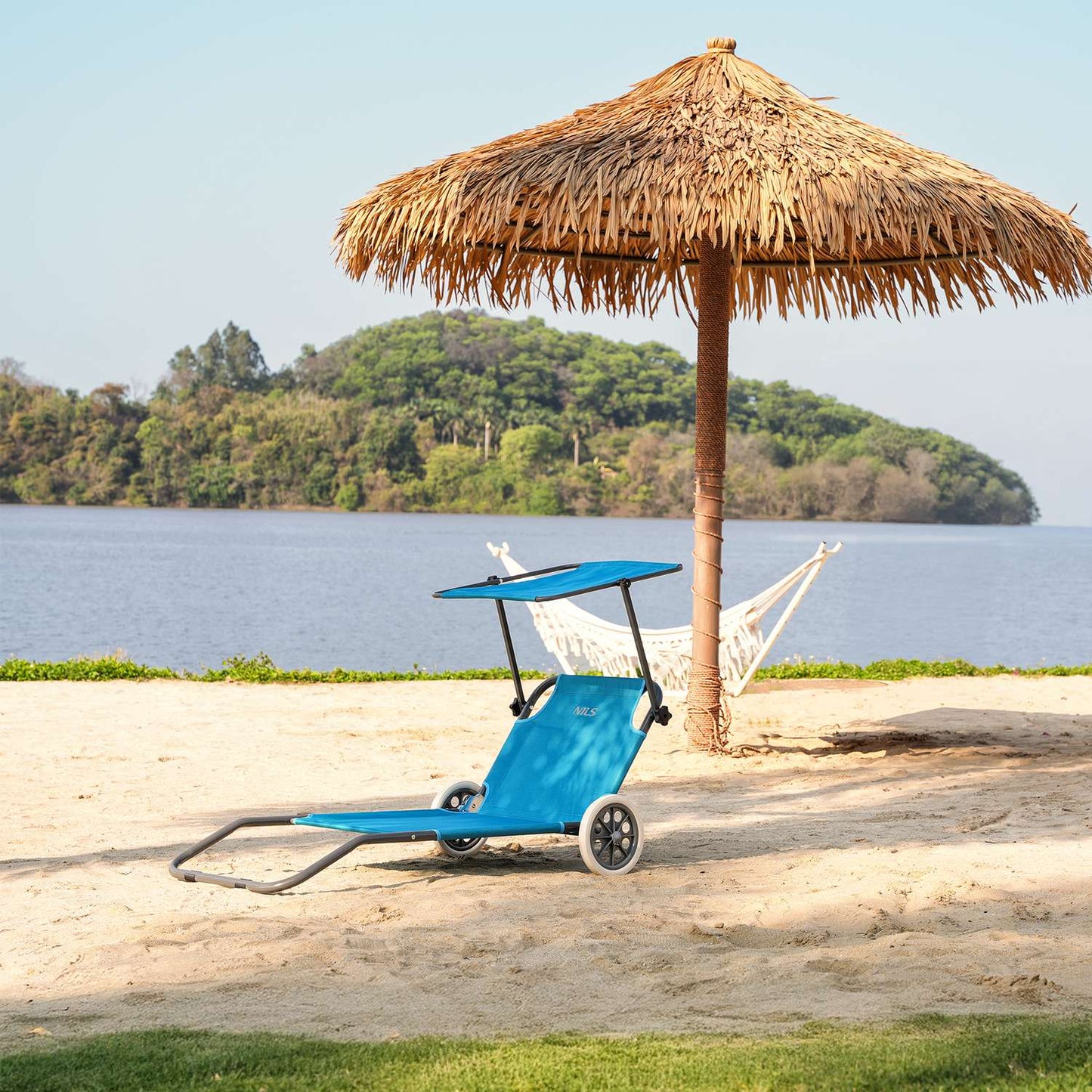 Blue Lounger Chair, Comfortable Indoor/Outdoor Use