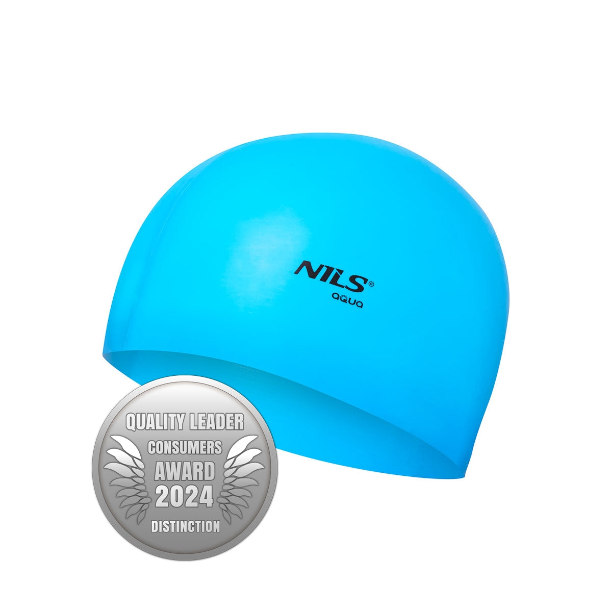 Blue Silicone Swimming Cap, Solid Color