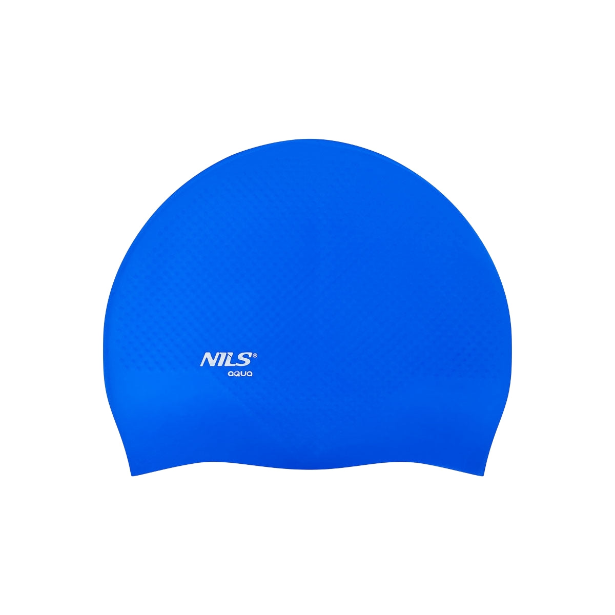Blue Silicone Swimming Cap, Solid Color, Dotted Design