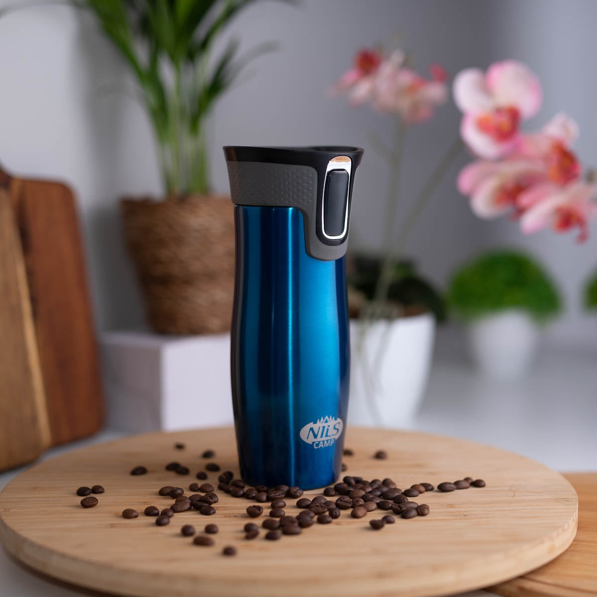 Blue Thermal Cup, 300ml, Insulated Stainless Steel
