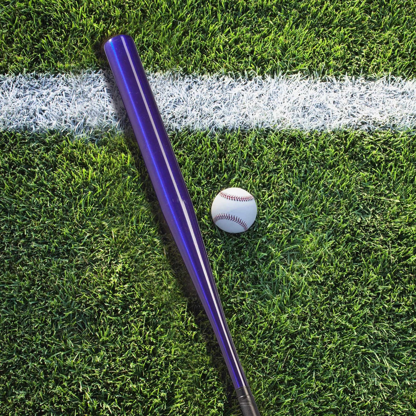 Blue aluminum baseball bat