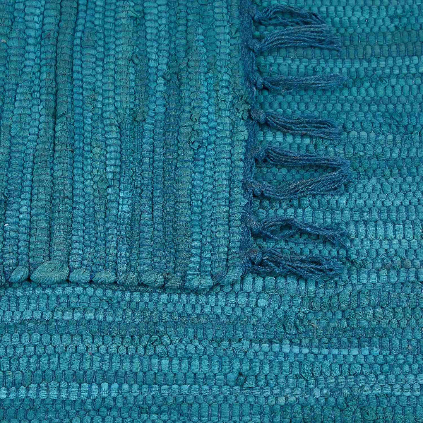 Blue cotton rag rug