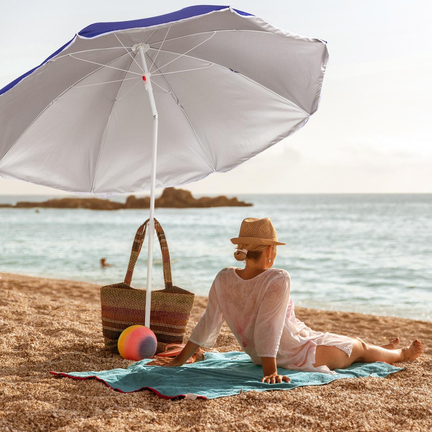 Blue parasol 160 cm