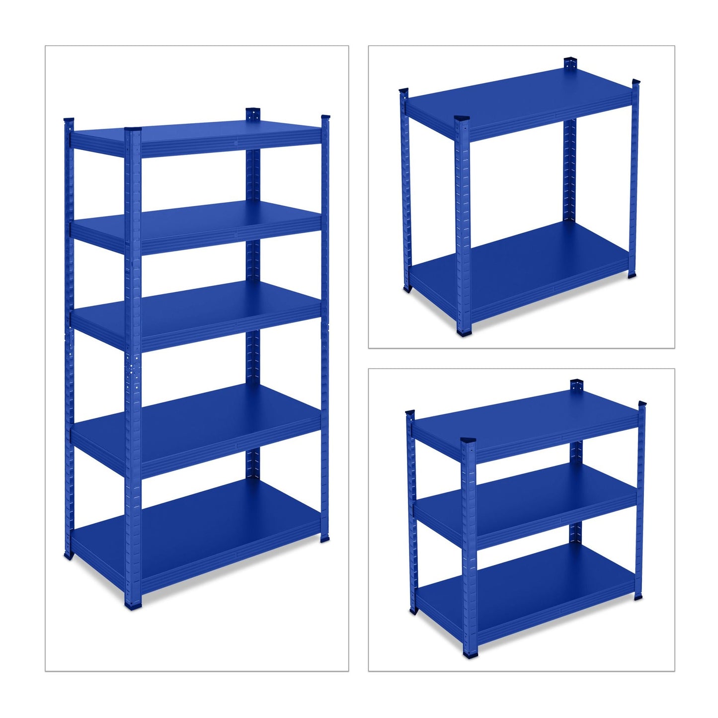 Blue strong metal shelves 5 levels