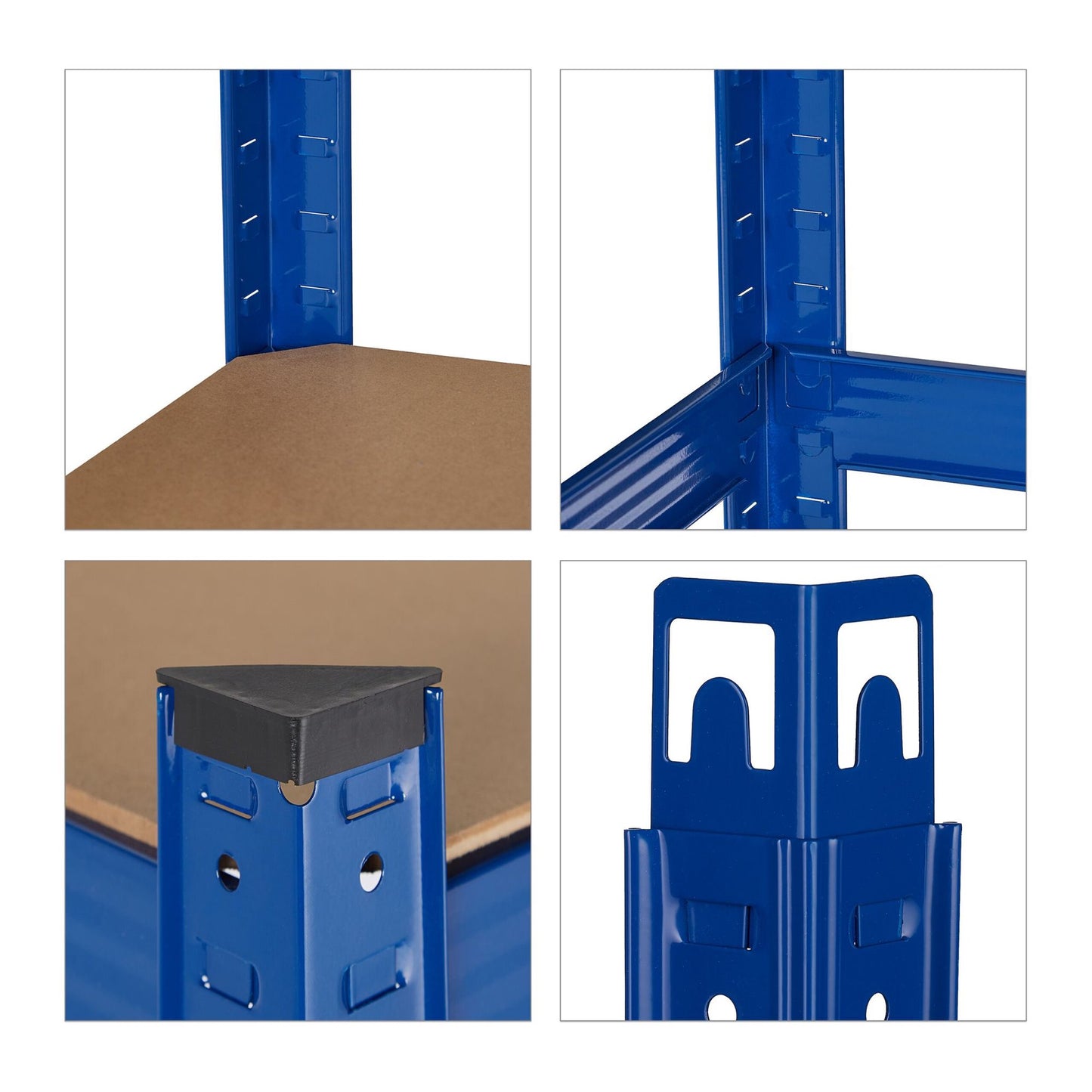 Blue sturdy shelves with 5 levels
