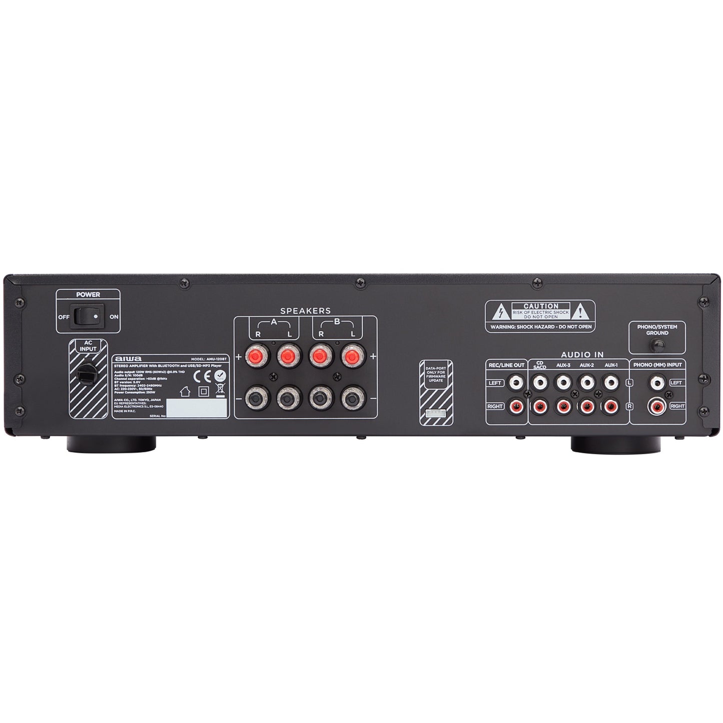 Bluetooth Amplifier, 2x60W RMS, Black