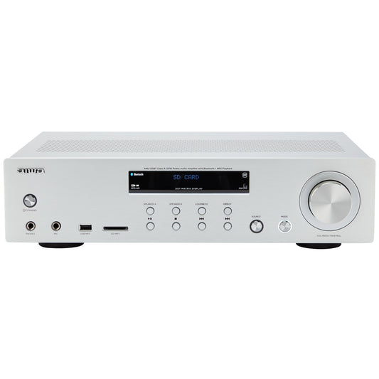 Bluetooth Amplifier, 2x60W RMS, Silver Finish