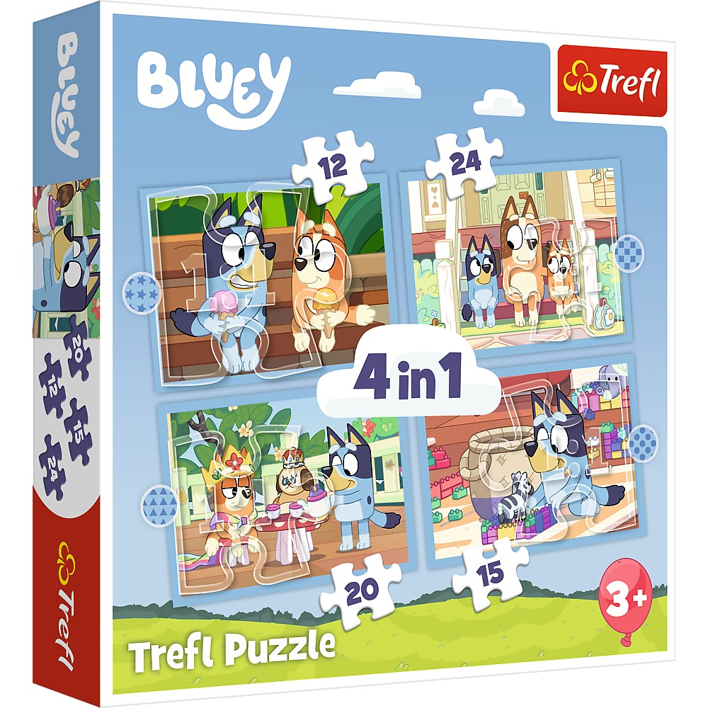 Bluey 4-in-1 Puzzle Set for Kids, Fun and Engaging Activities