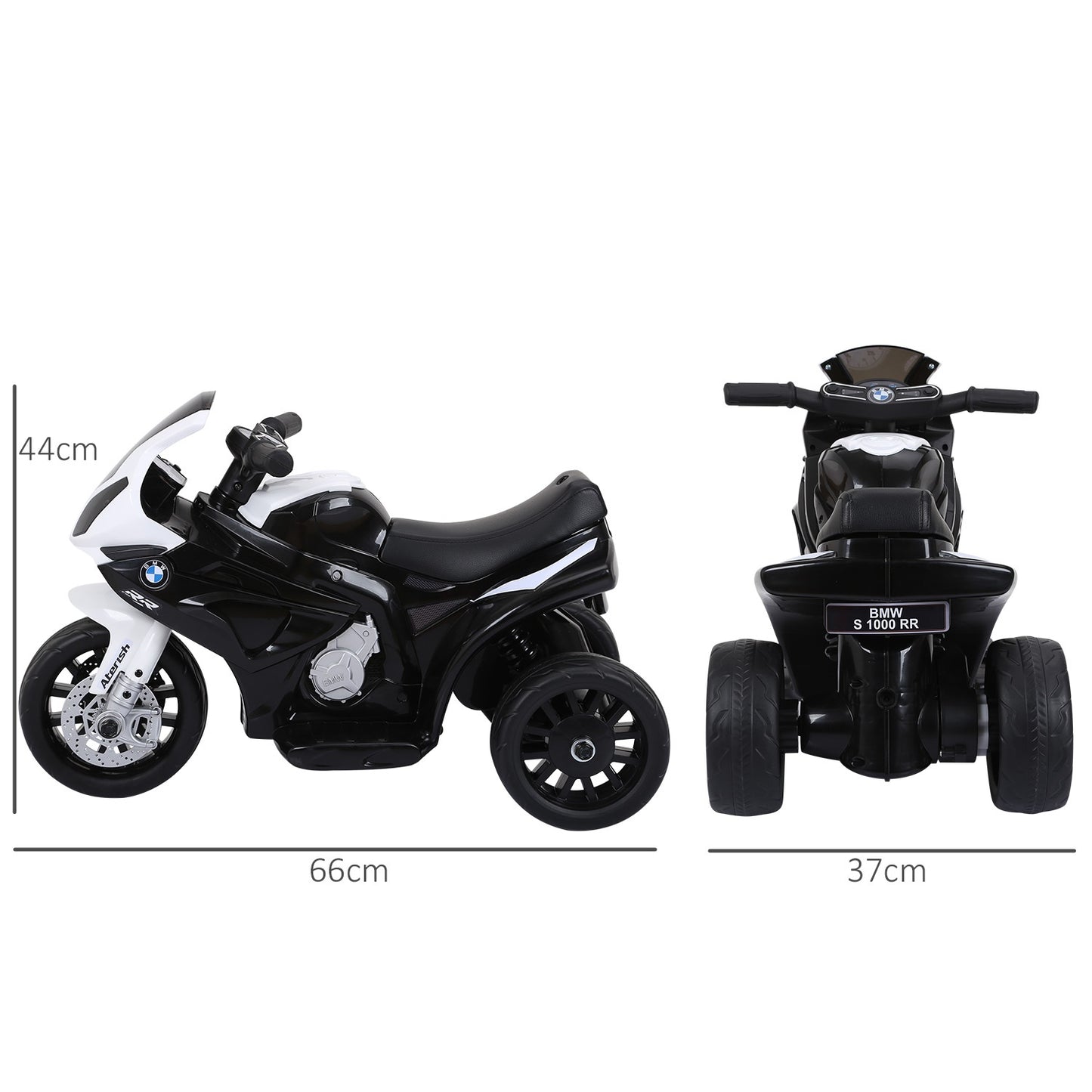 Children's electric motorcycle - black, battery powered, steel
