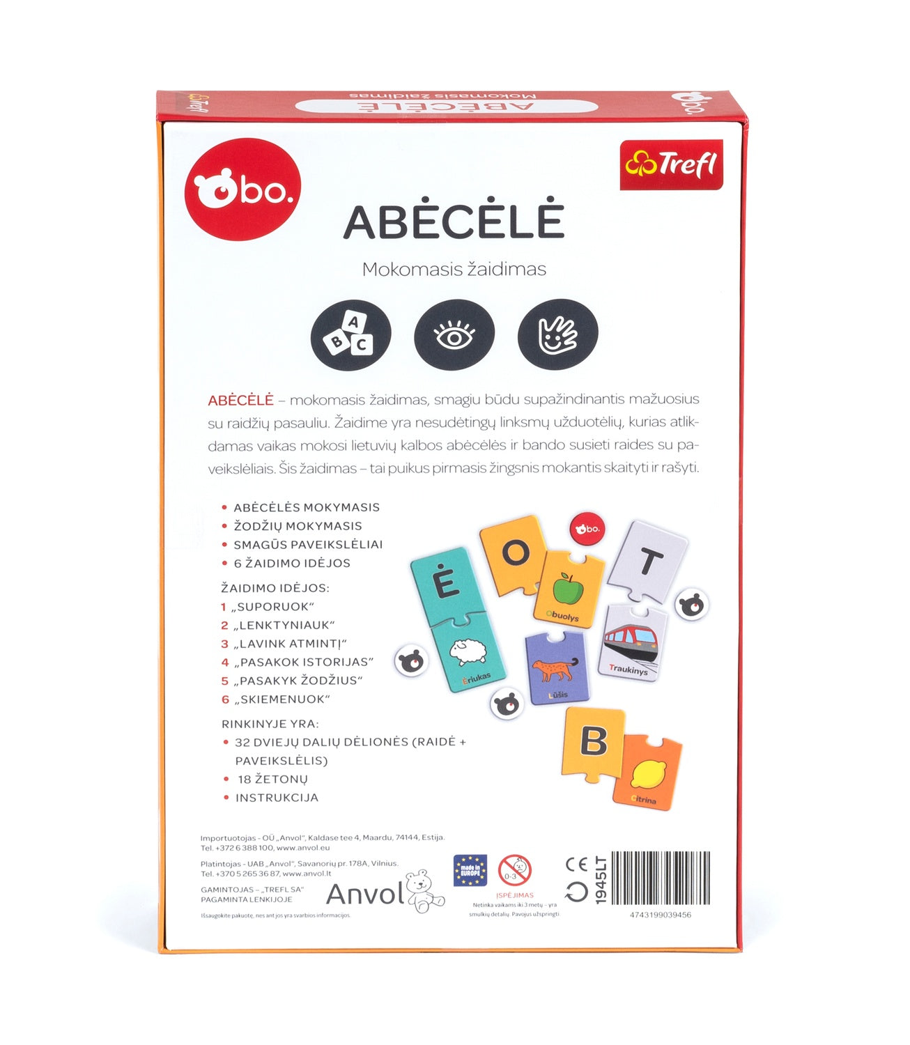 Bo. Educational Board Game "Alphabet" (In Lithuanian Lang.)